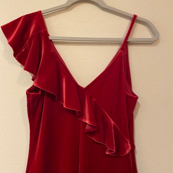 NWT Express Red Velvet Christmas Party Hi-Lo Dress - Picture 3 of 6